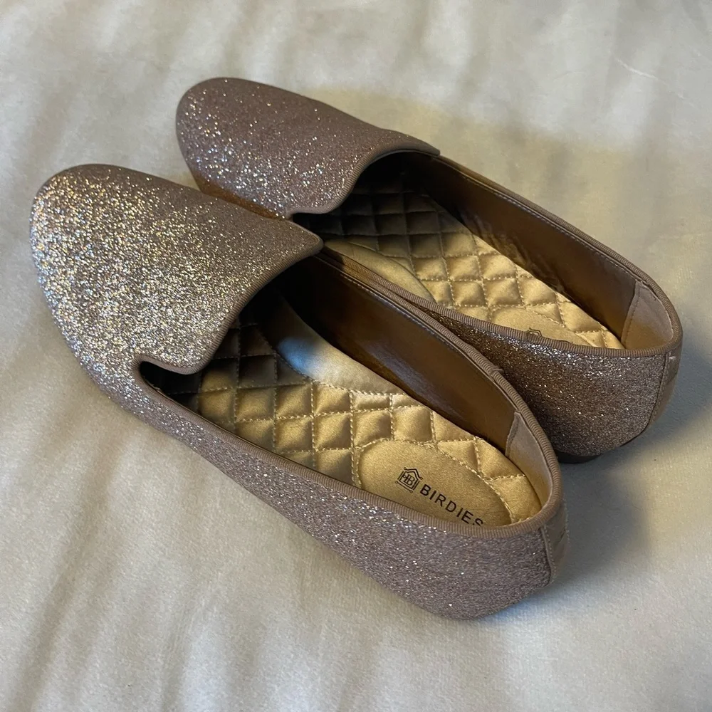 Birdies size 9.5 rose gold glitter loafer - Picture 1 of 4